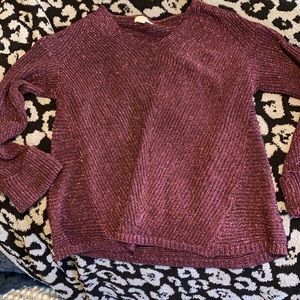 Sparkly purple sweater